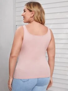 SHEIN Essnce Plus Form-Fitting Tank Top - Baby Pink - View 2