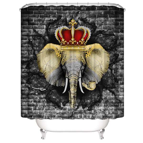 

Elephant Print Shower Curtain, Multicolor