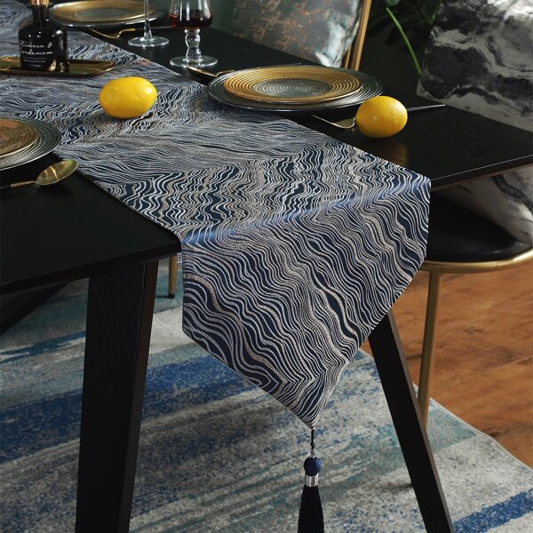 

Wave Pattern Table Runner, Blue