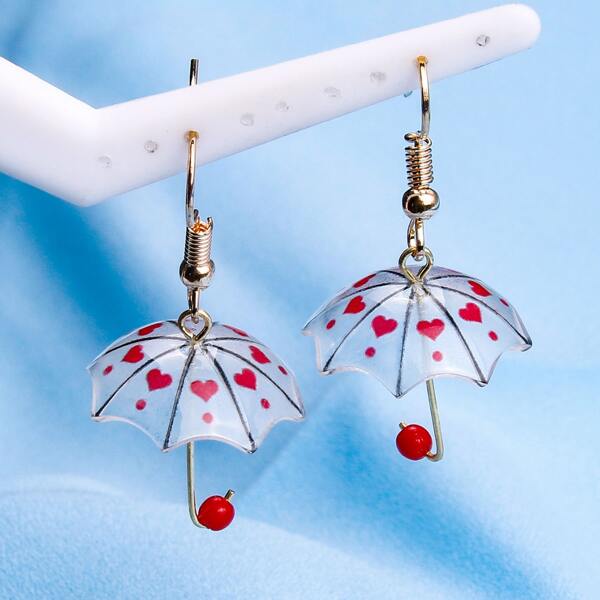 

Umbrella Design Earrings, Clear