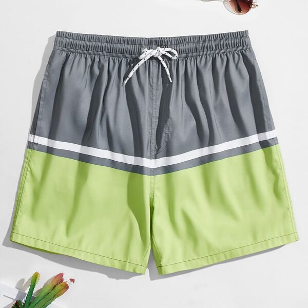 

Men Color Block Swim Trunks, Multicolor