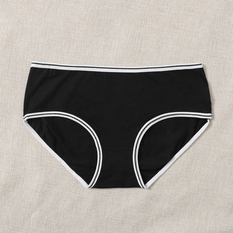 

Solid Contrast Binding Panty, Black