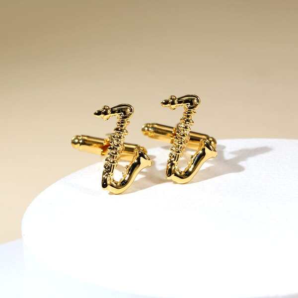 

Men Musical Instrument Design Cufflinks, Gold