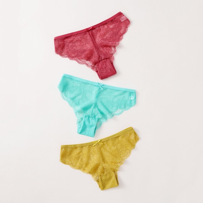

3pack Scallop Floral Lace Panty Set, Multicolor