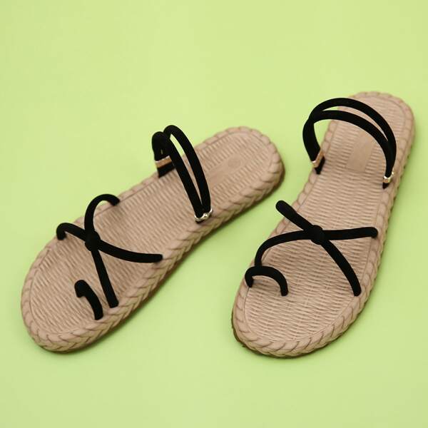

Minimalist Two Wear Way Thong Sandals, Black