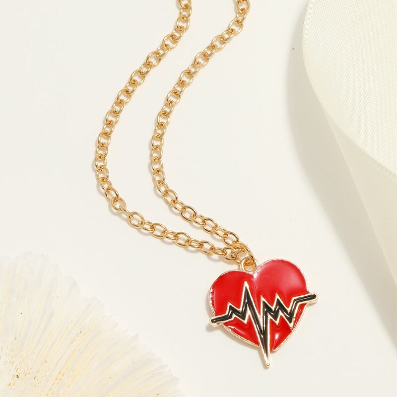 

Heart Pendant Necklace, Red