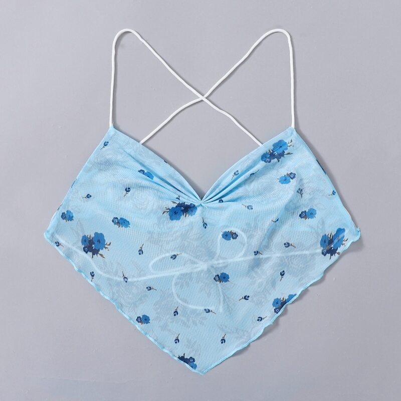 

Ditsy Floral Mesh Cami, Baby blue