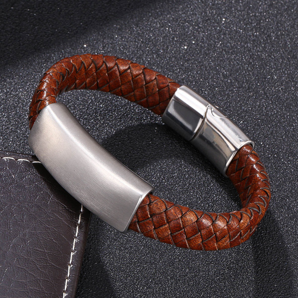 

Men PU Leather Bracelet, Brown