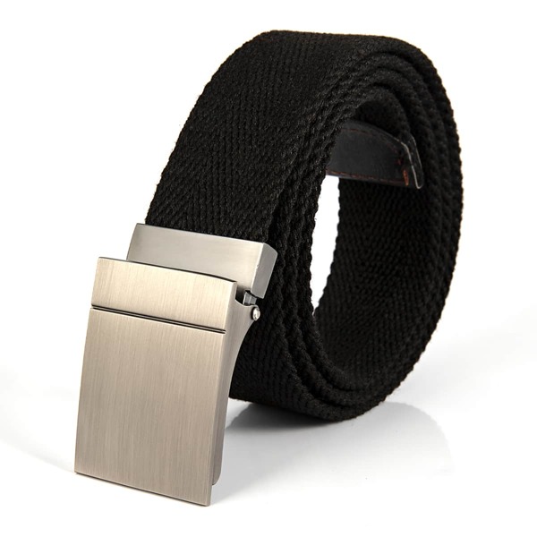 

Men Automatic Buckle Tape Belt, Black