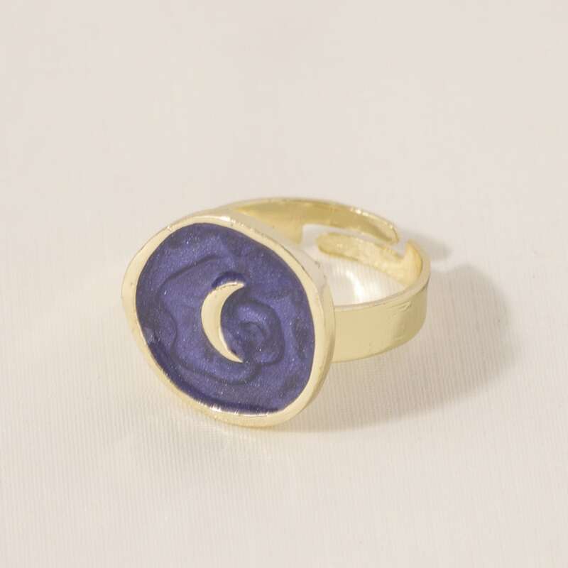 

Moon Round Ring, Blue
