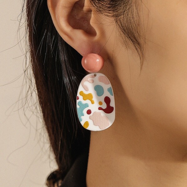 

Acrylic Geometric Earrings, Multicolor