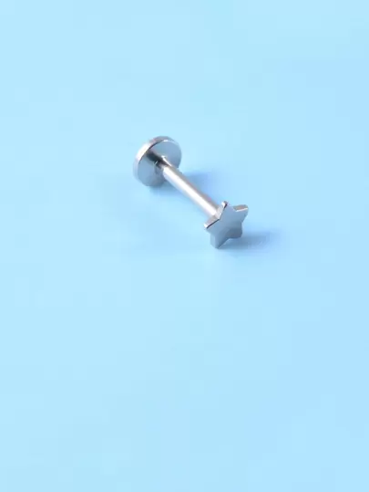 Anillo de labio Labret de acero inoxidable para hombres, simple y elegante decoración de estrellas y hombres, piercing punk, un regalo de joyería corporal de moda para cualquier ocasión