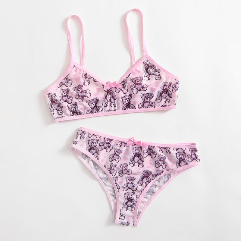 

Floral Lace Lingerie Set, Baby pink