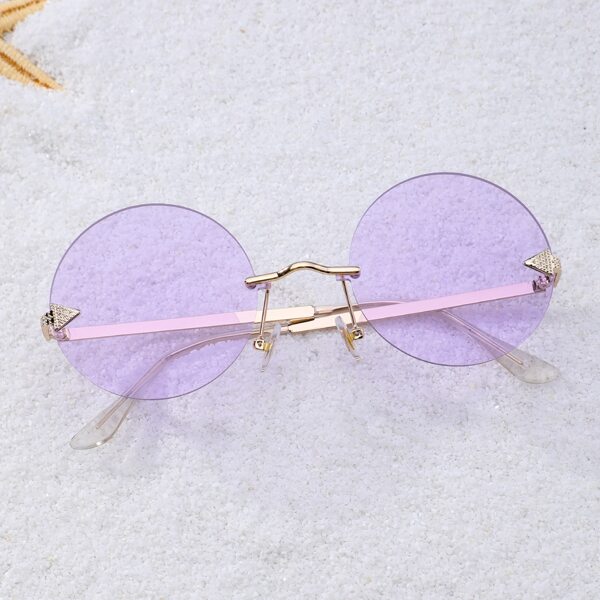 

Round Frame Rimless Sunglasses