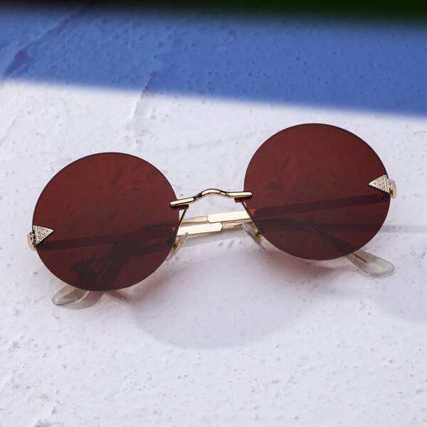 

Round Frame Rimless Sunglasses