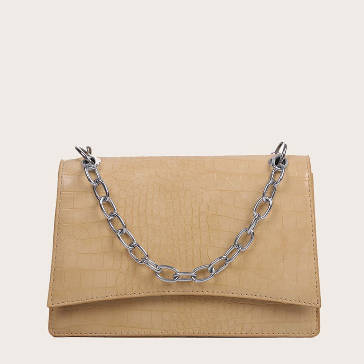 

Croc Embossed Flap Crossbody Bag, Yellow