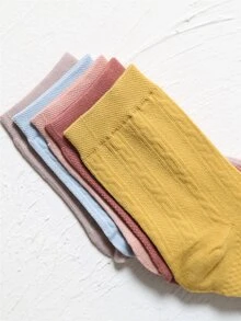 5 Pares De Calcetines Simples De Corte Tobillero - Multicolor - Ver 3