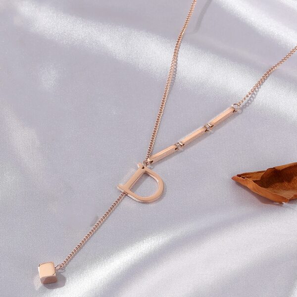 

Letter Charm Necklace, Rose gold