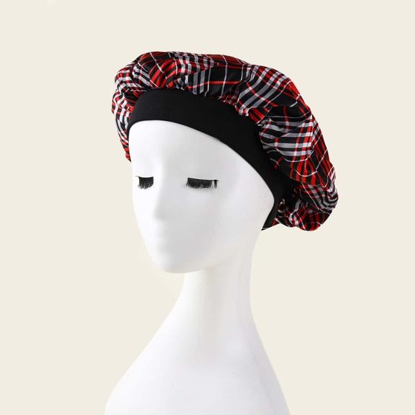 

Plaid Hair Bonnet, Red