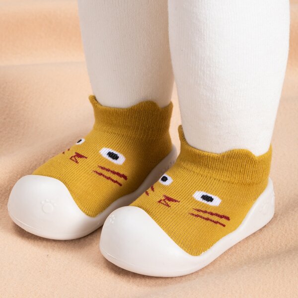 

Baby Boy Cartoon Graphic Sock Sneakers, Mustard yellow