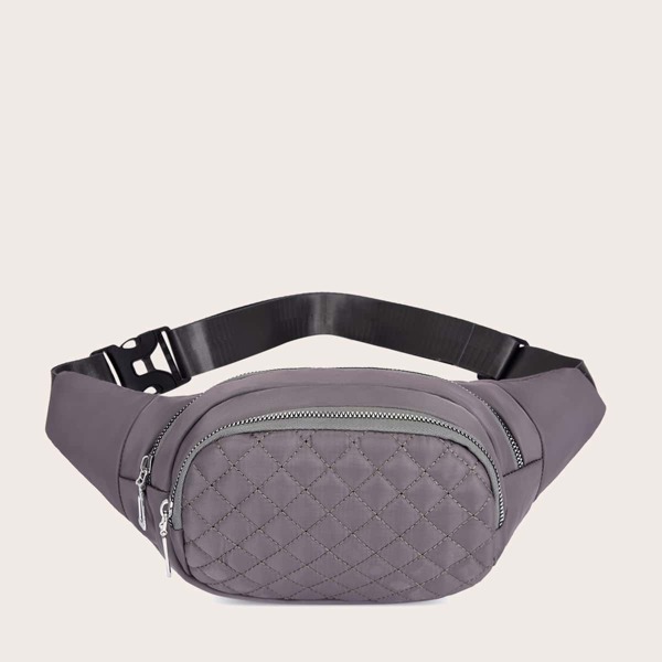 

Quilted Fanny Pack, Grey