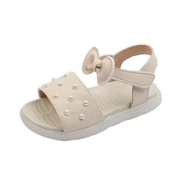 

Toddler Girls Faux Pearl & Bow Decor Sandals, Beige
