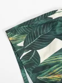 Soleia Tie Front Tropical Print Tube Top & Shorts Set - Multicolor - View 5