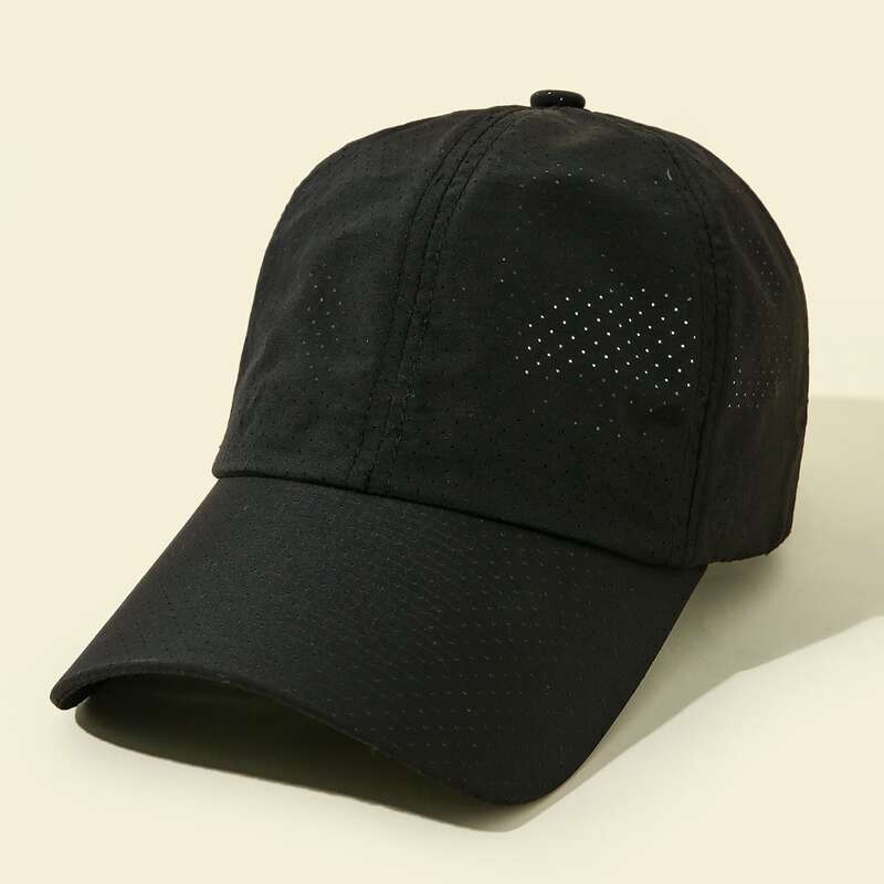 

Solid Hollow Out Baseball Cap, Black