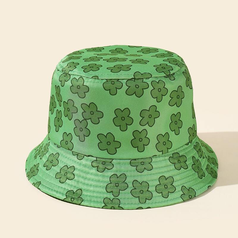 

Floral Pattern Bucket Hat, Green