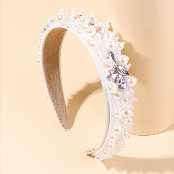 

Faux Pearl Decor Hair Hoop, White