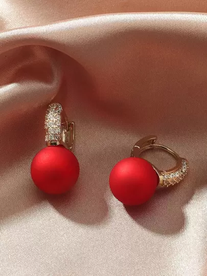 方晶鋯石裝飾耳環