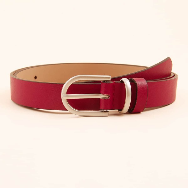 

Metal Buckle Belt, Red