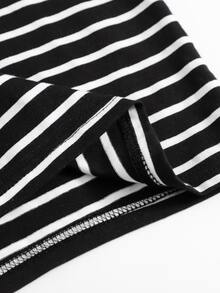 SHEIN Essnce Falda lápiz de rayas - Blanco y Negro - Ver 3