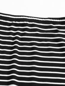 SHEIN Essnce Falda lápiz de rayas - Blanco y Negro - Ver 5