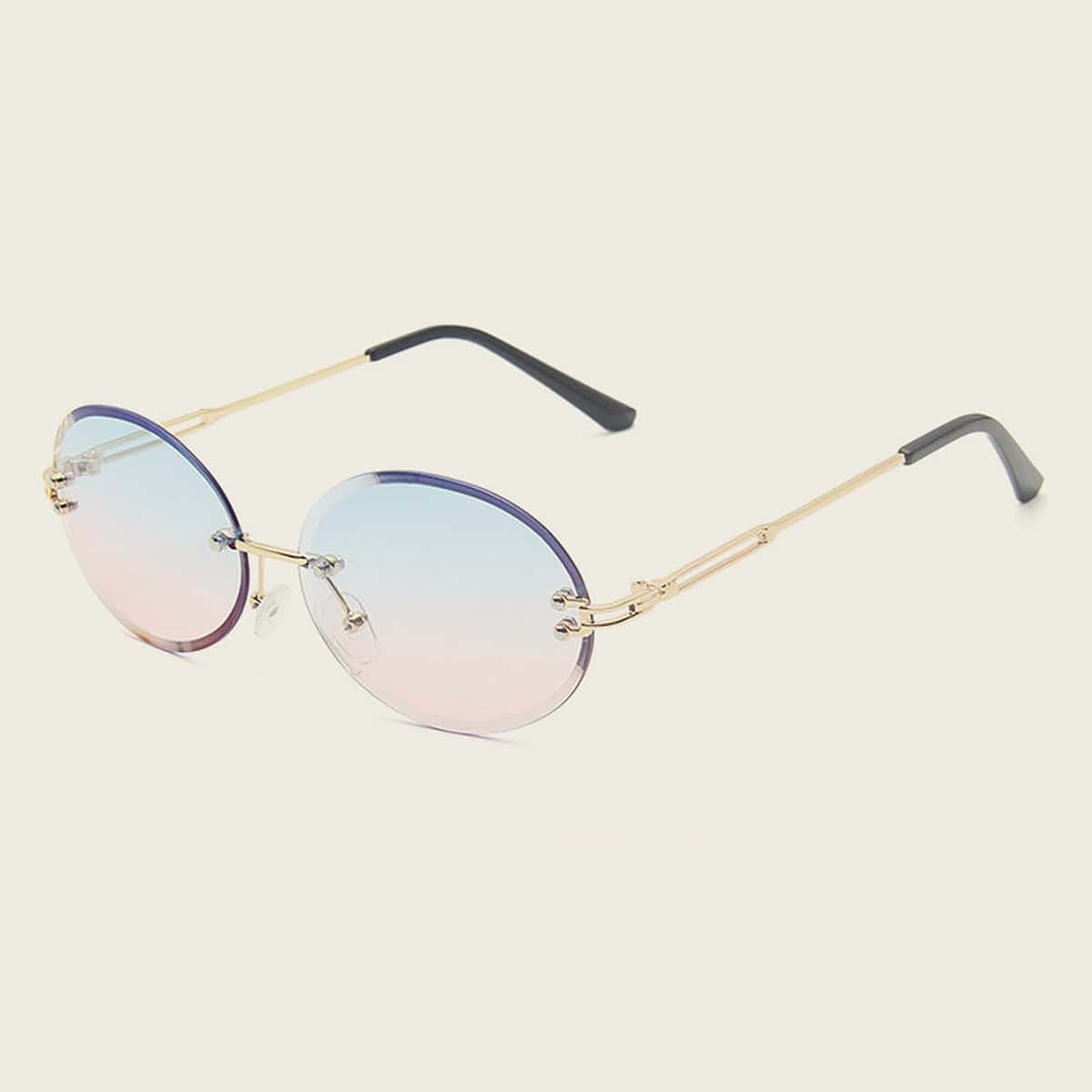 

Ombre Lens Oval Frame Sunglasses