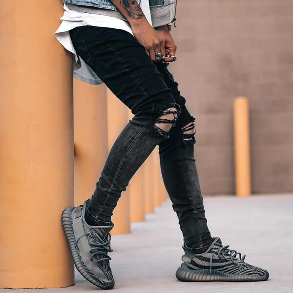 

Men Ripped Skinny Jeans, Black