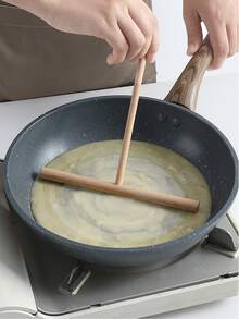 1 pieza Raspador de tortita de madera - Caqui - Ver 3