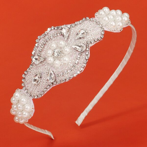 

Faux Pearl & Rhinestone Decor Hair Hoop, Silver