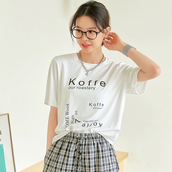 

Slogan Graphic Crew Neck Tee, White