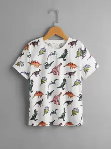 SHEIN Tween Boy Dinosaur Print Tee - Multicolor - View 1