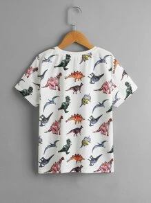 SHEIN Tween Boy Dinosaur Print Tee - Multicolor - View 2