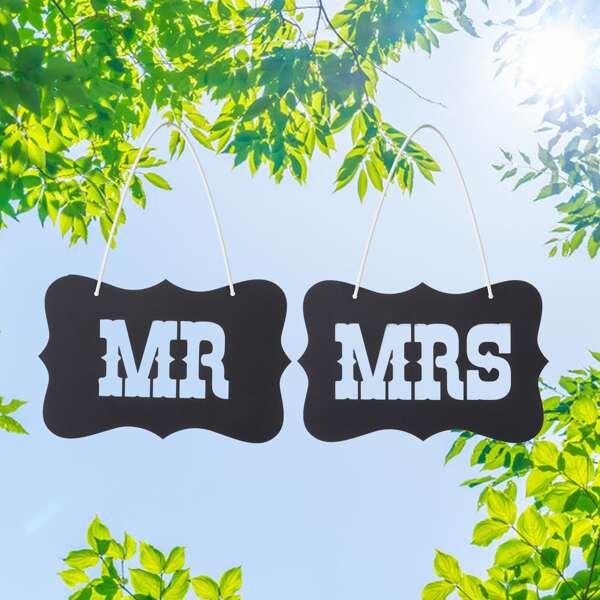 

2pcs Wedding Chair Back Hanging Decoration, Black