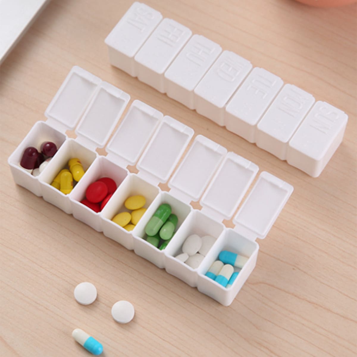 

1pc Multi-grid Pill Storage Box, White
