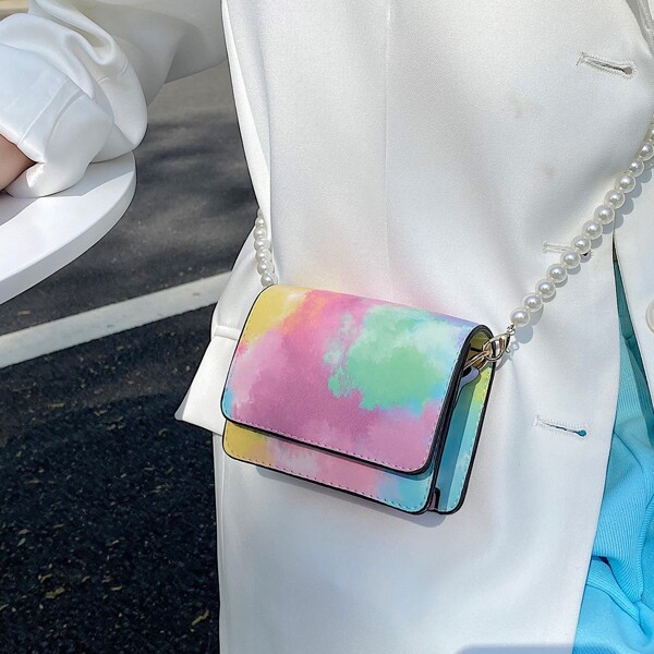 

Mini Tie Dye Chain Crossbody Bag, Multicolor