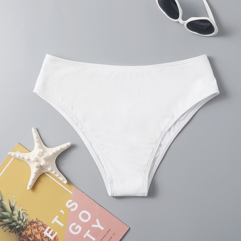 

Plain Rib Bikini Bottom, White