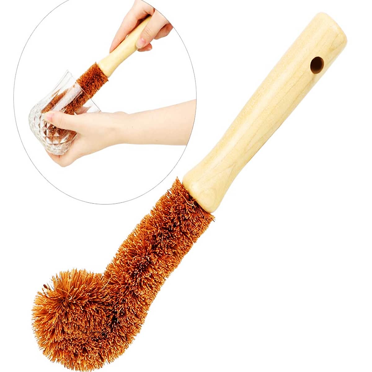 

1pc Cup Cleaning Brush, Brown