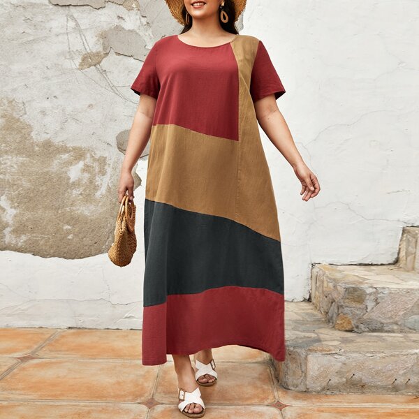 

Plus Cut And Sew Dress, Multicolor