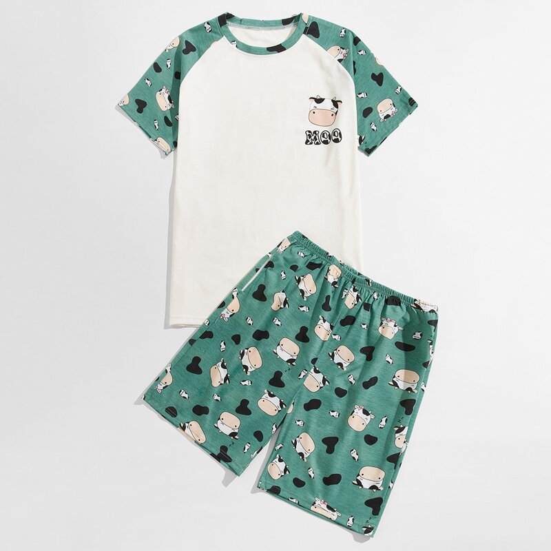 

Guys Colorblock Cartoon Graphic PJ Set, Multicolor