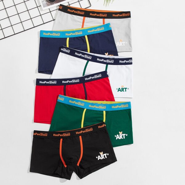 

Men 6pack Cartoon & Letter Graphic Underwear, Multicolor