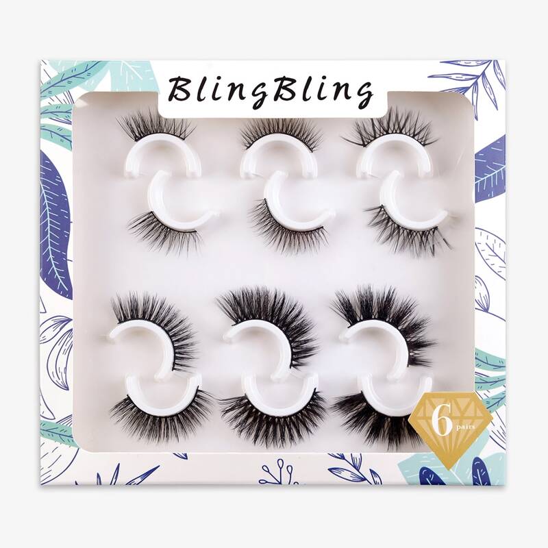 

6pairs Fake Eyelashes, Black
